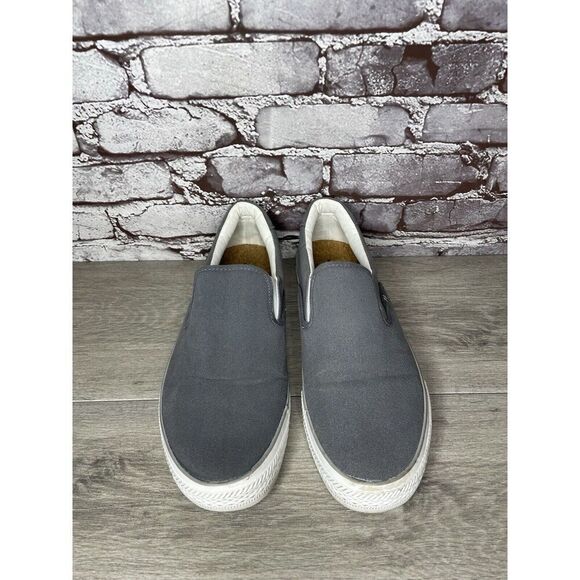 New Republic Grey Canvas Fabric Slip On Cork Sole Shoes Men’s Sz 11.5M US/44.5EU - Picture 15 of 16